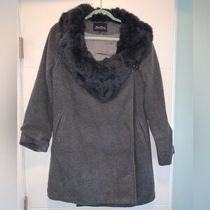 MaxMara Coat Wool Fur Down Feather Grey Large